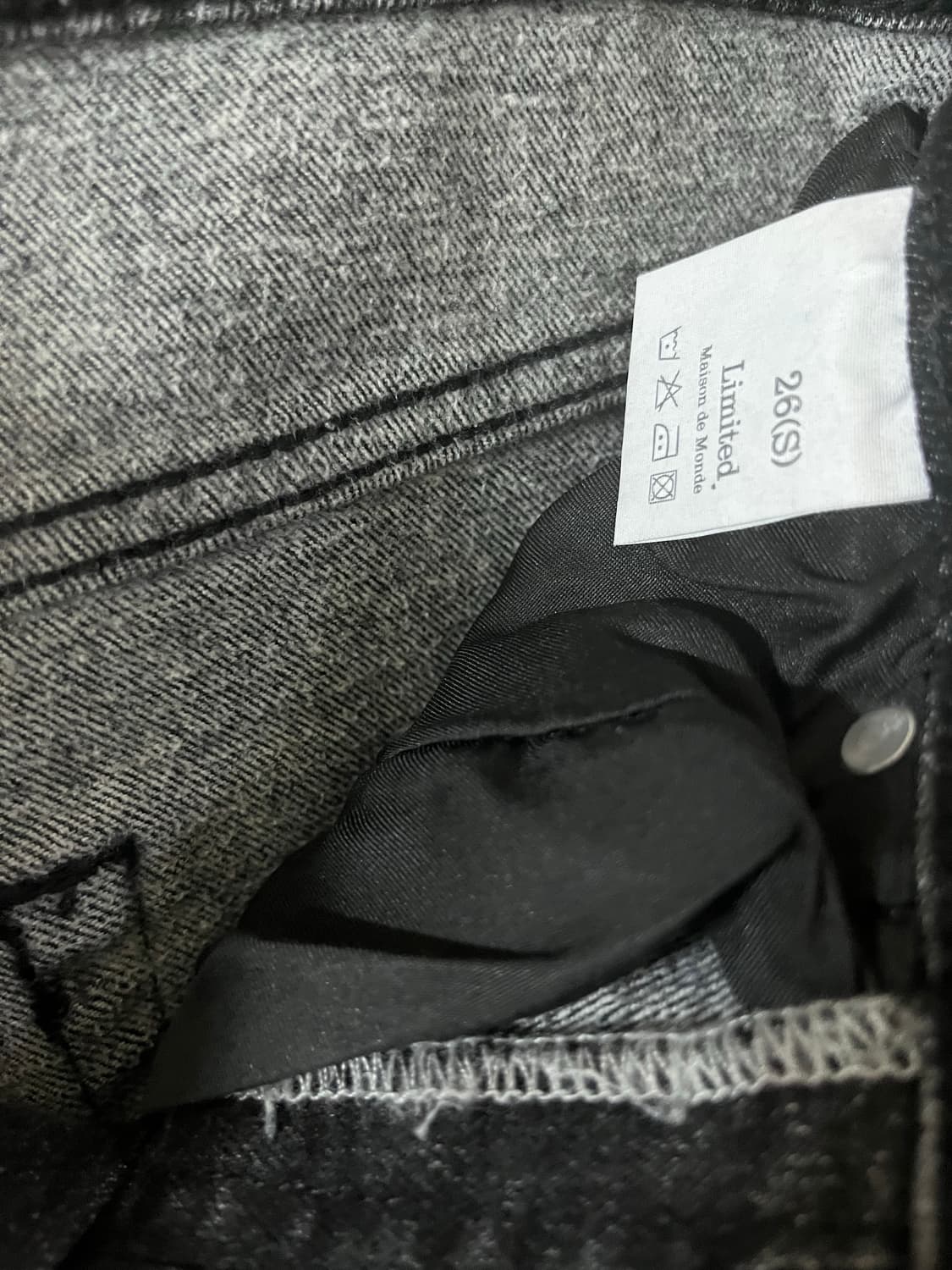 흑청세미부츠컷와이드기모데님(S) 상품이미지4