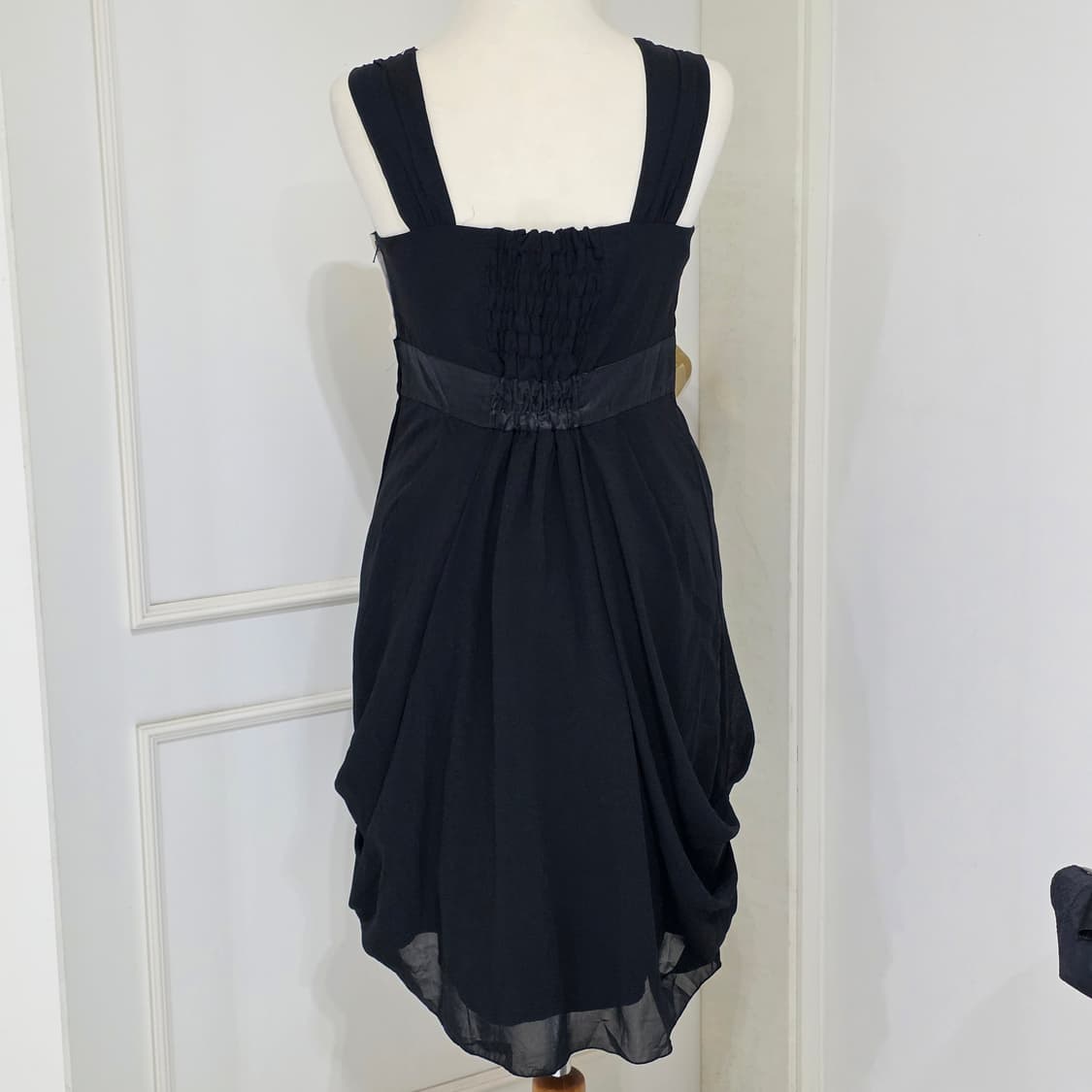 일본빈티지)발레코어st 고딕로리타 로즈 블랙 벌룬 셔링레이스 민소매원피스 상품이미지2