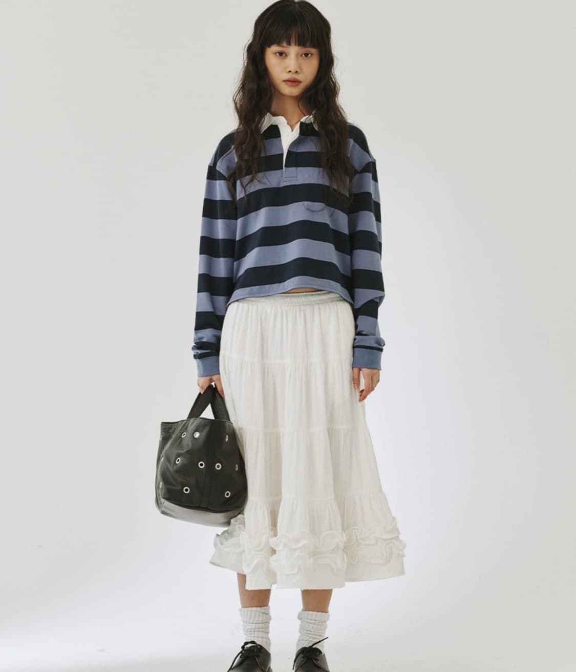 plzproject MIDDLE FRILL SKIRT, WHITE 상품이미지2