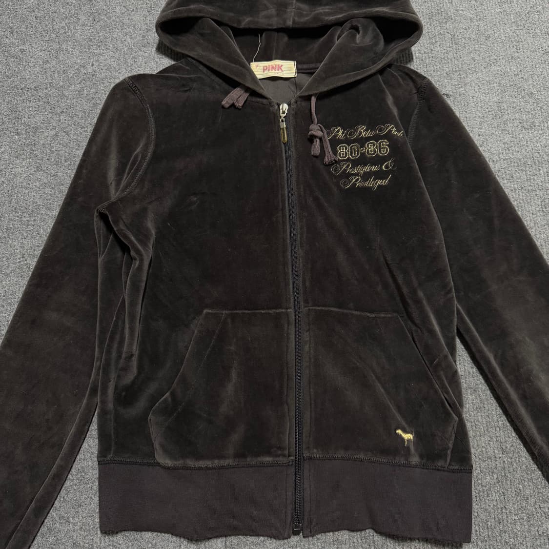 빅토리아 시크릿 브라운 벨벳 후드집업 S 상품이미지3