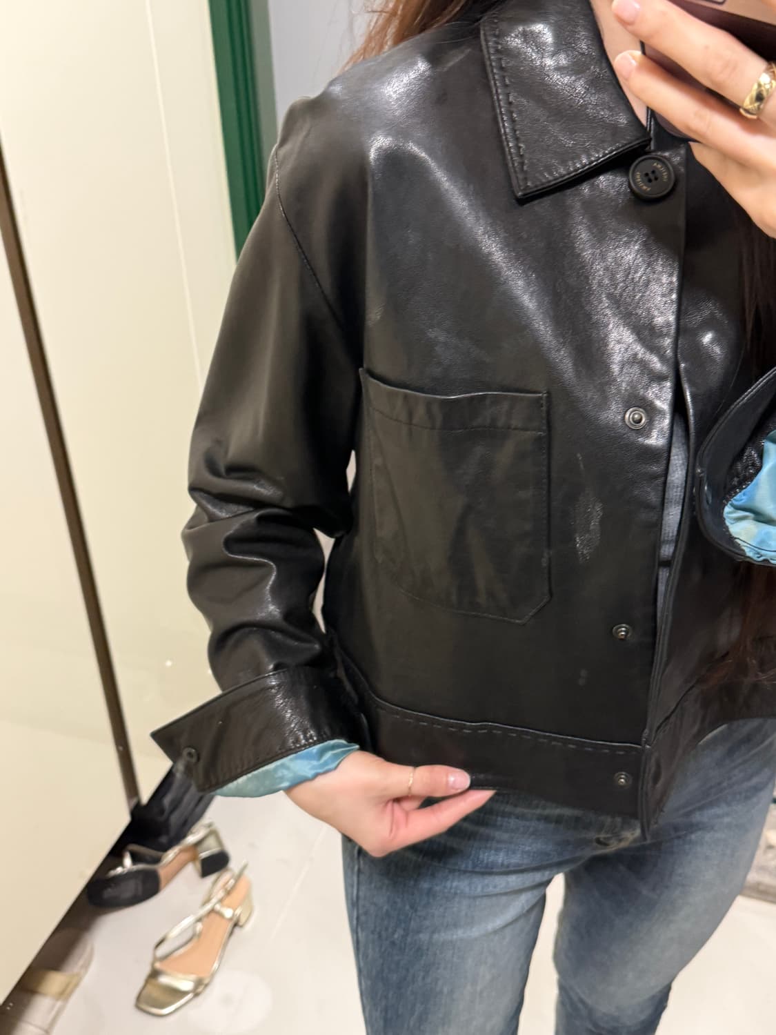 더일마 리얼레더 가죽자켓 블랙 상품이미지3