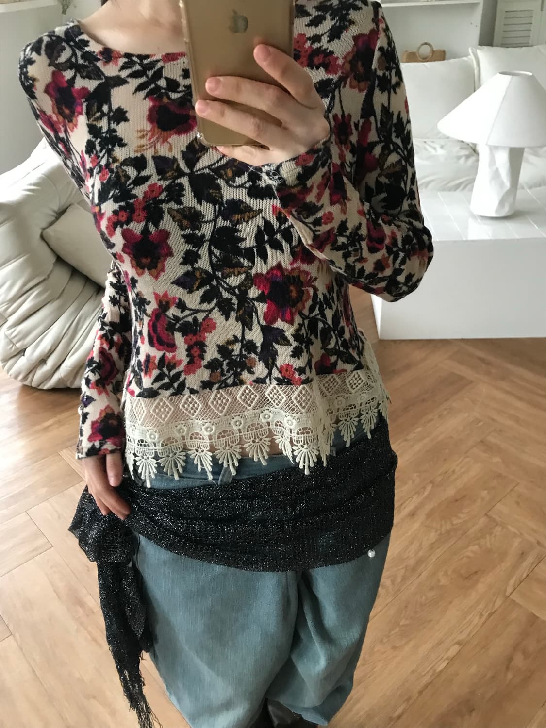 vintage lace pattern top 상품이미지6