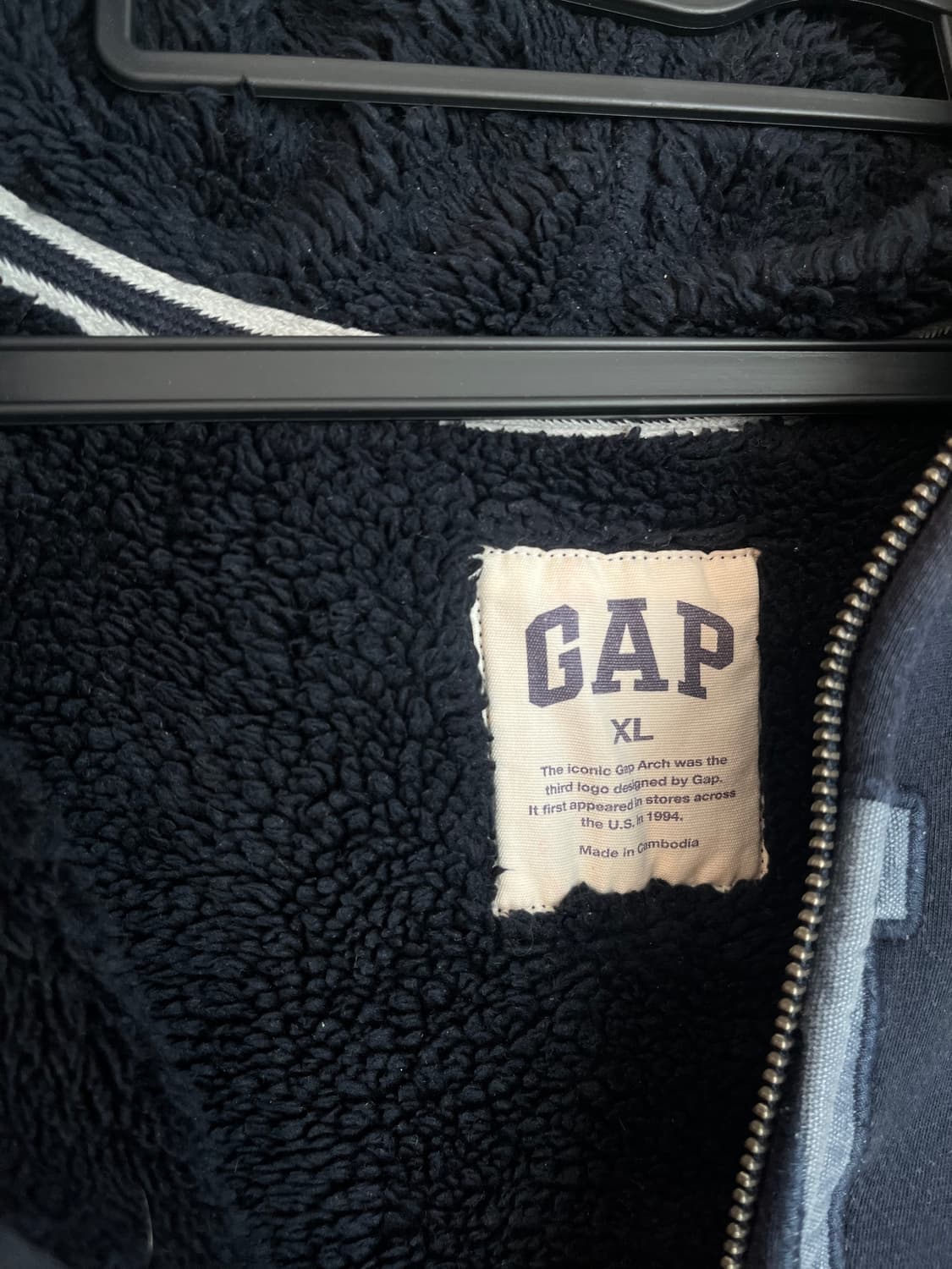 갭 GAP 양털퍼 후드집업 네이비 [XL] 상품이미지4