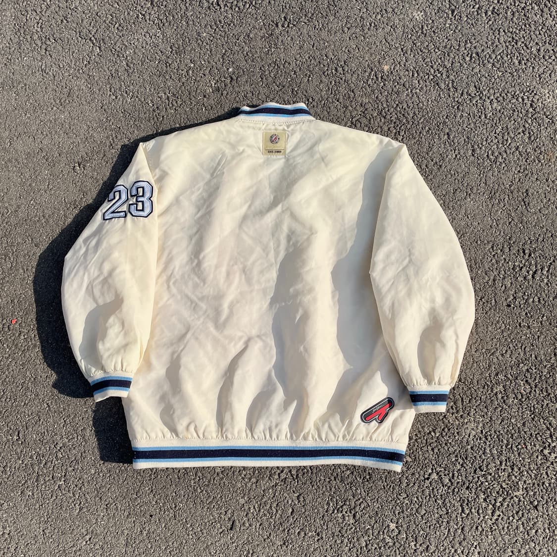 착샷o 90s 칼카니 대대장 화이트 올드스쿨 바시티 스타디움 자켓 XL 상품이미지5