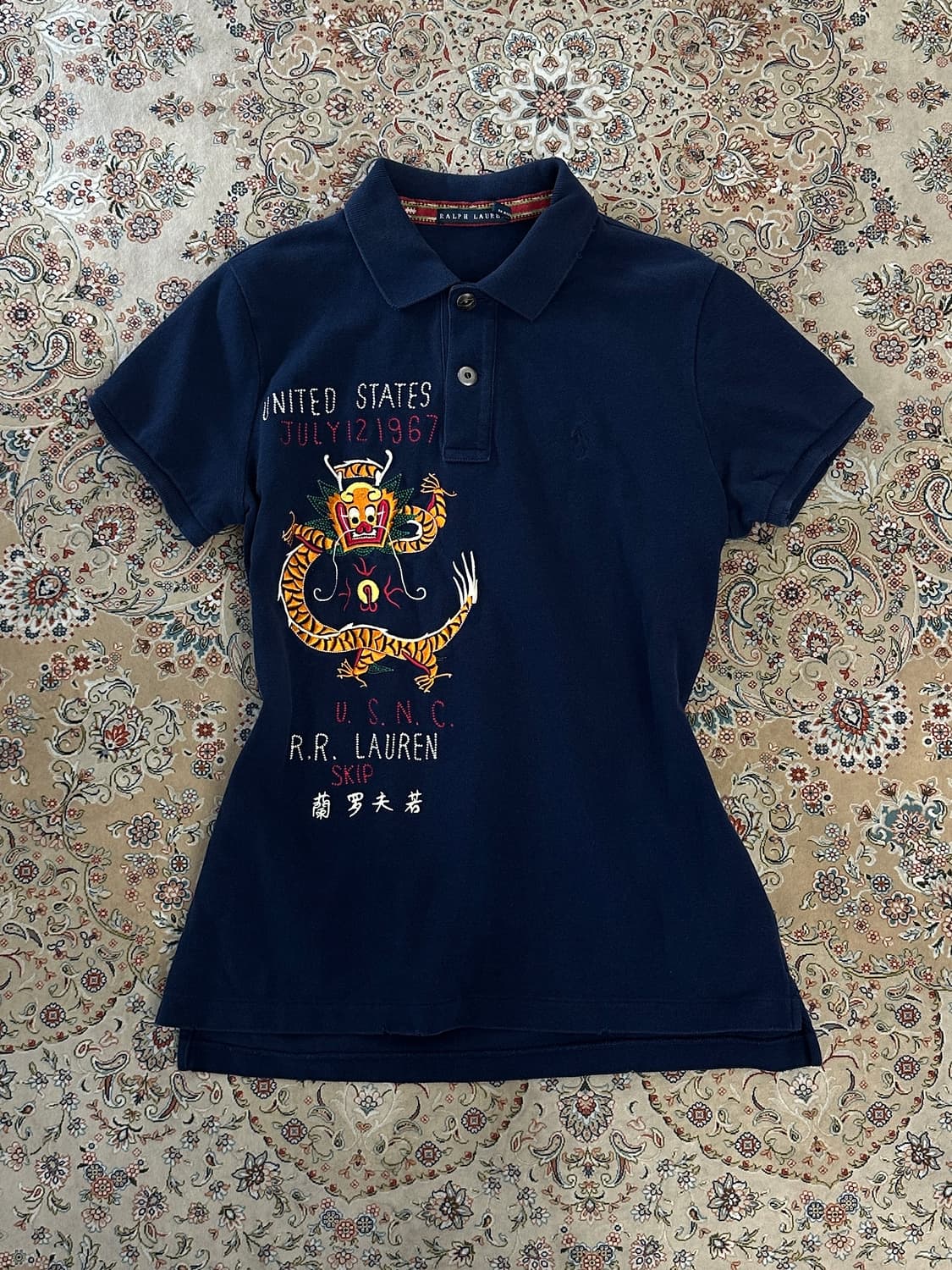 랄프로렌 네이비 드래곤 빅로고 카라티  상품이미지1