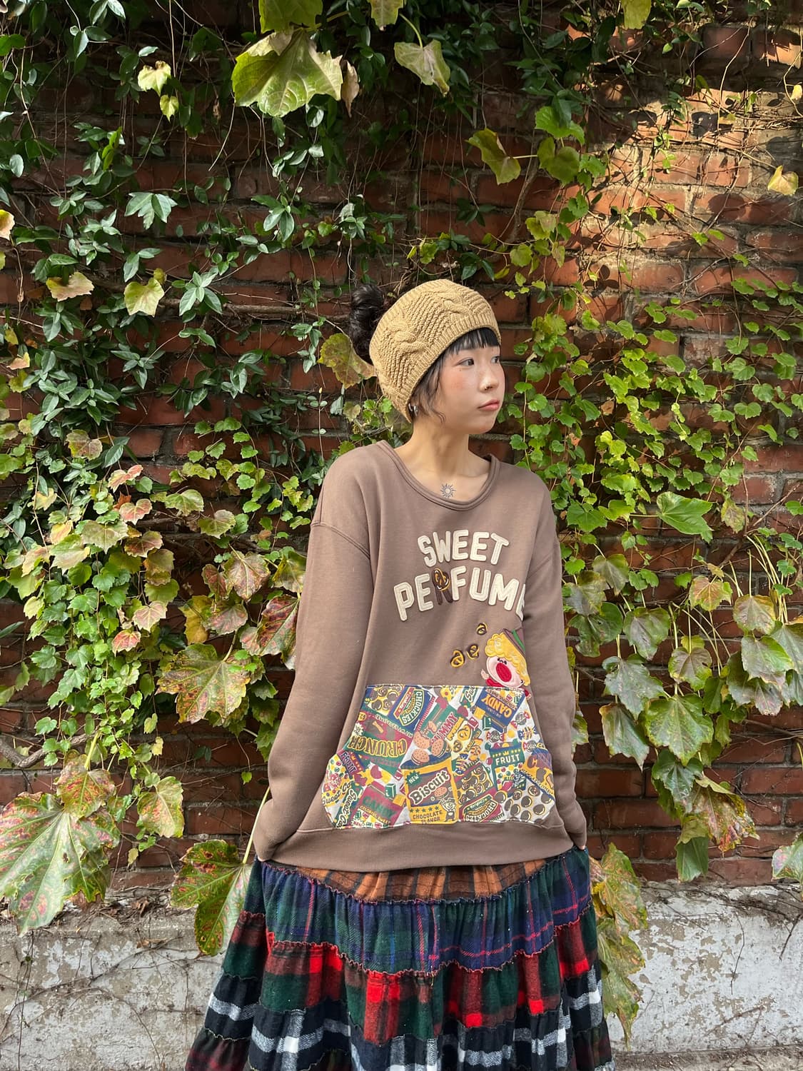 일본무드 패치 자수 포인트 맨투맨 상품이미지2