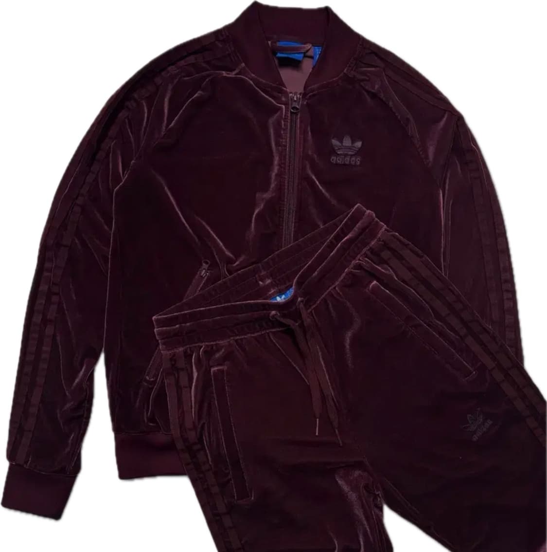 [레전드매물✨] 아디다스 버건디 벨벳 트랙탑 져지세트 상품이미지1