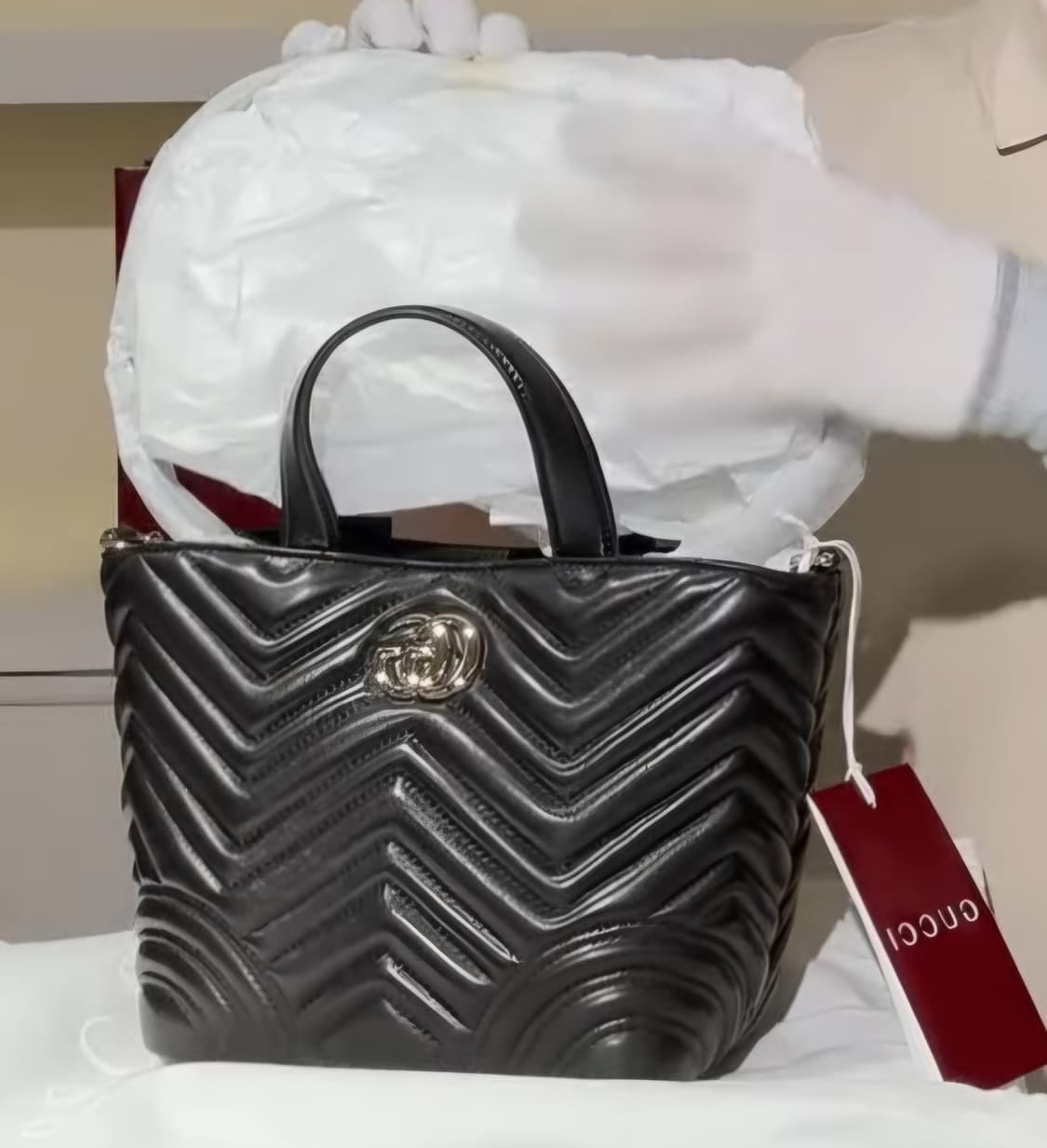 구찌 GG 마몽 미니 토트백 블랙 상품이미지1