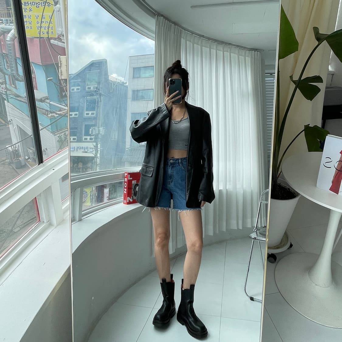 (100)90'S NIX 레더 블레이져-M1567 상품이미지6