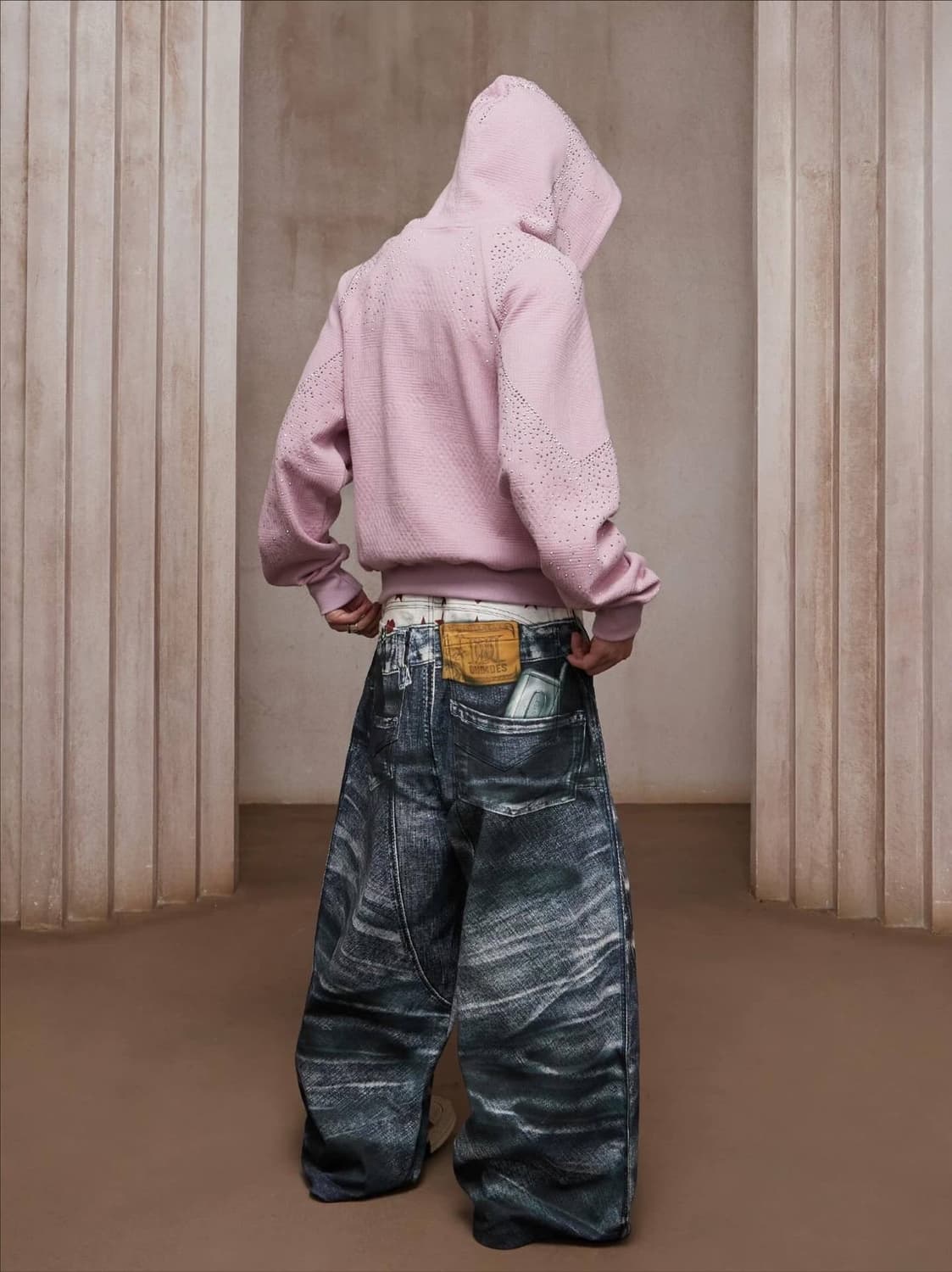 빈티지 그래픽 후드집업 핑크 상품이미지3