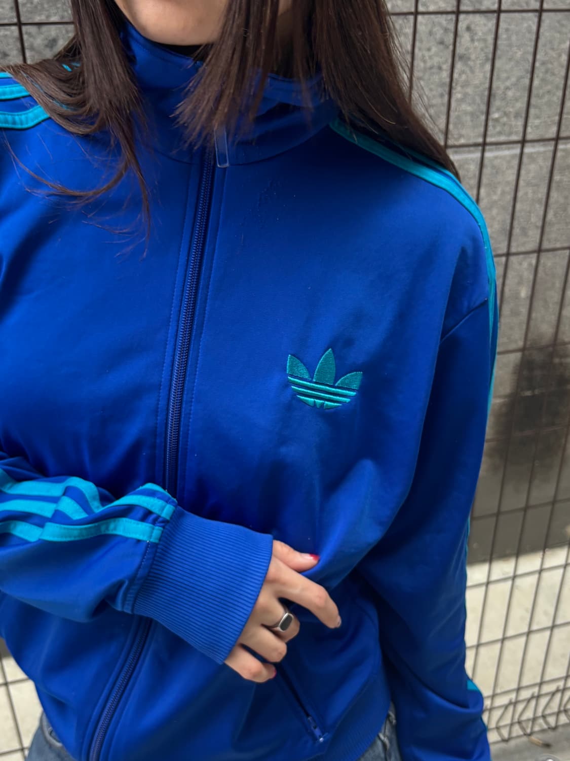 아디다스 블루 삼선 트랙탑 상품이미지3