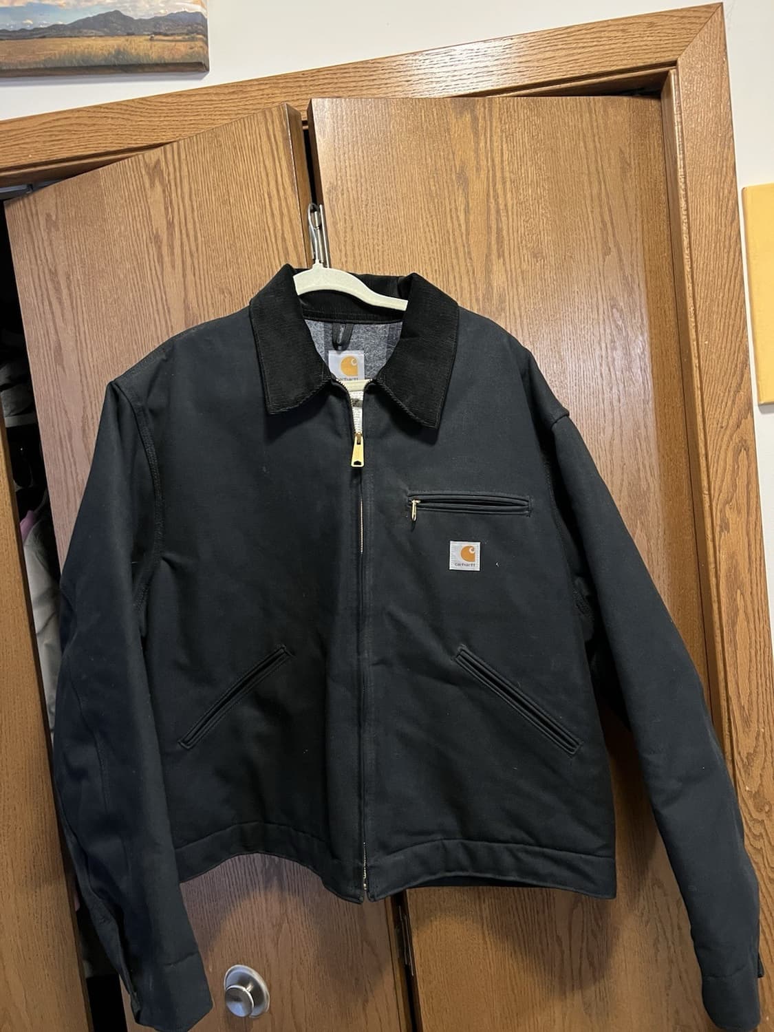 칼하트 J01 브루너 블록스 커스텀 디트로이트 자켓 블랙 상품이미지1