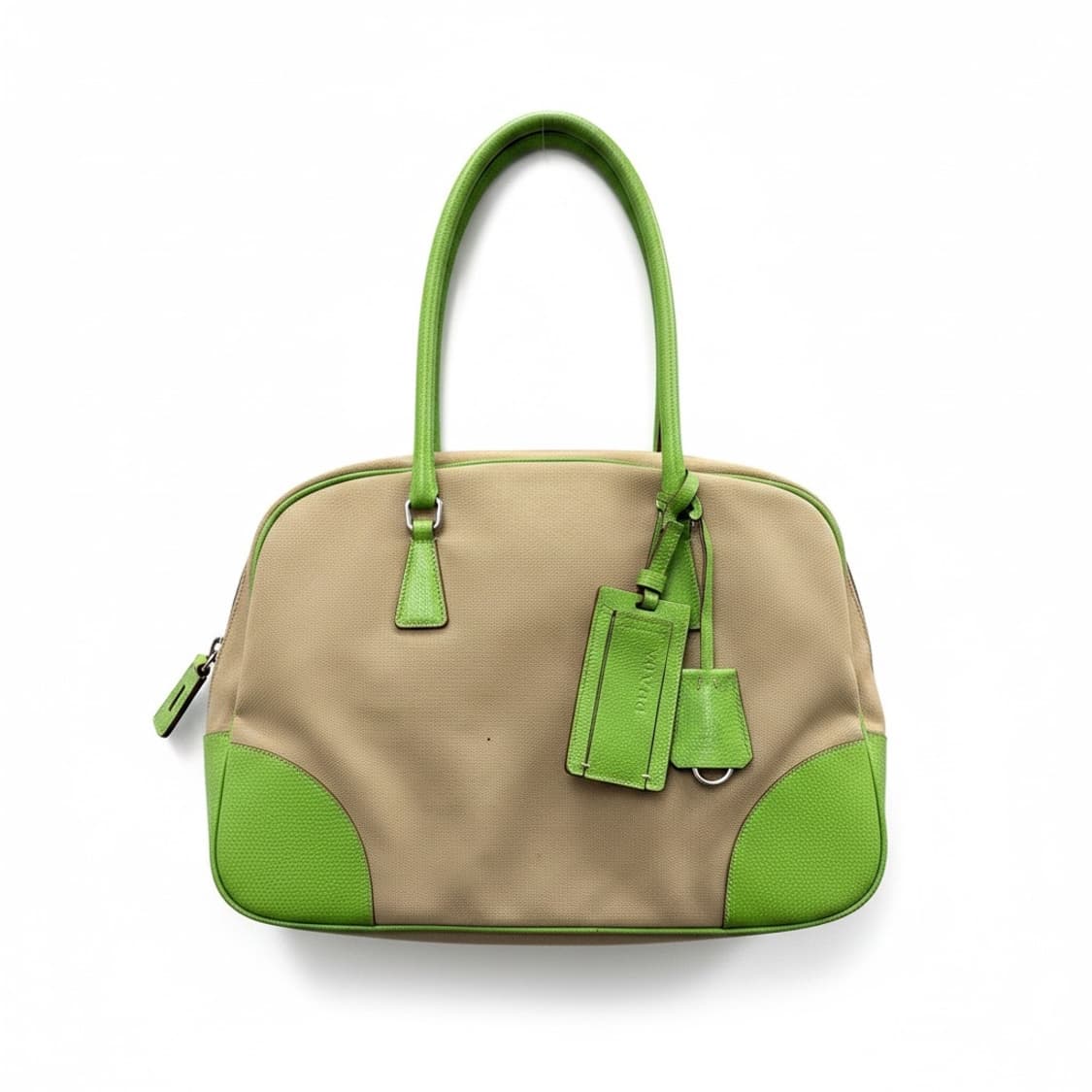 프라다 정품 바울레토 토트백 베이지/라임 상품이미지1