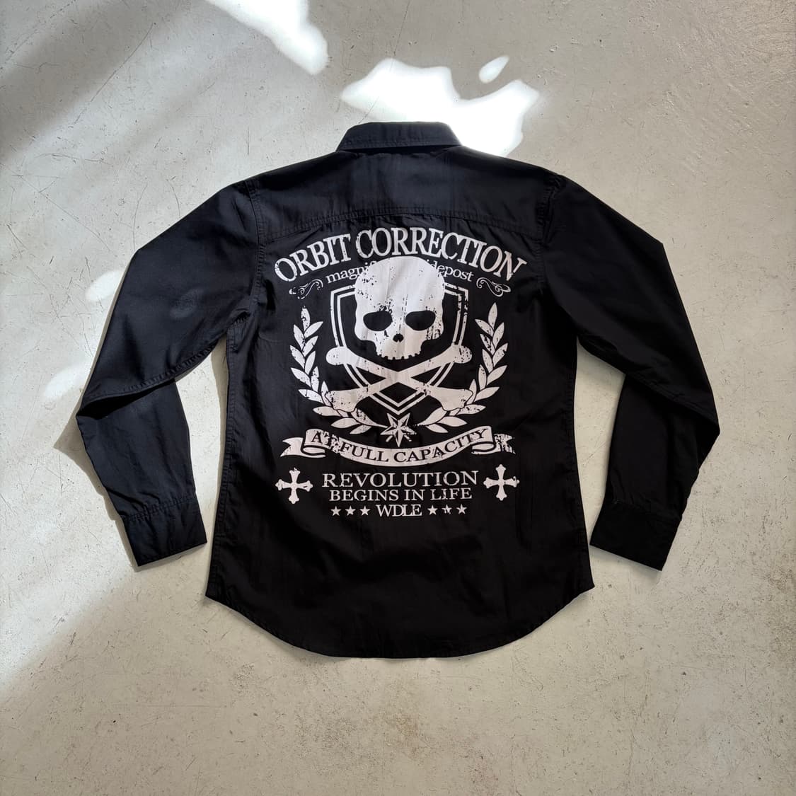 Wild Life 빈티지 레터링 스컬 자수 셔츠 L 상품이미지1