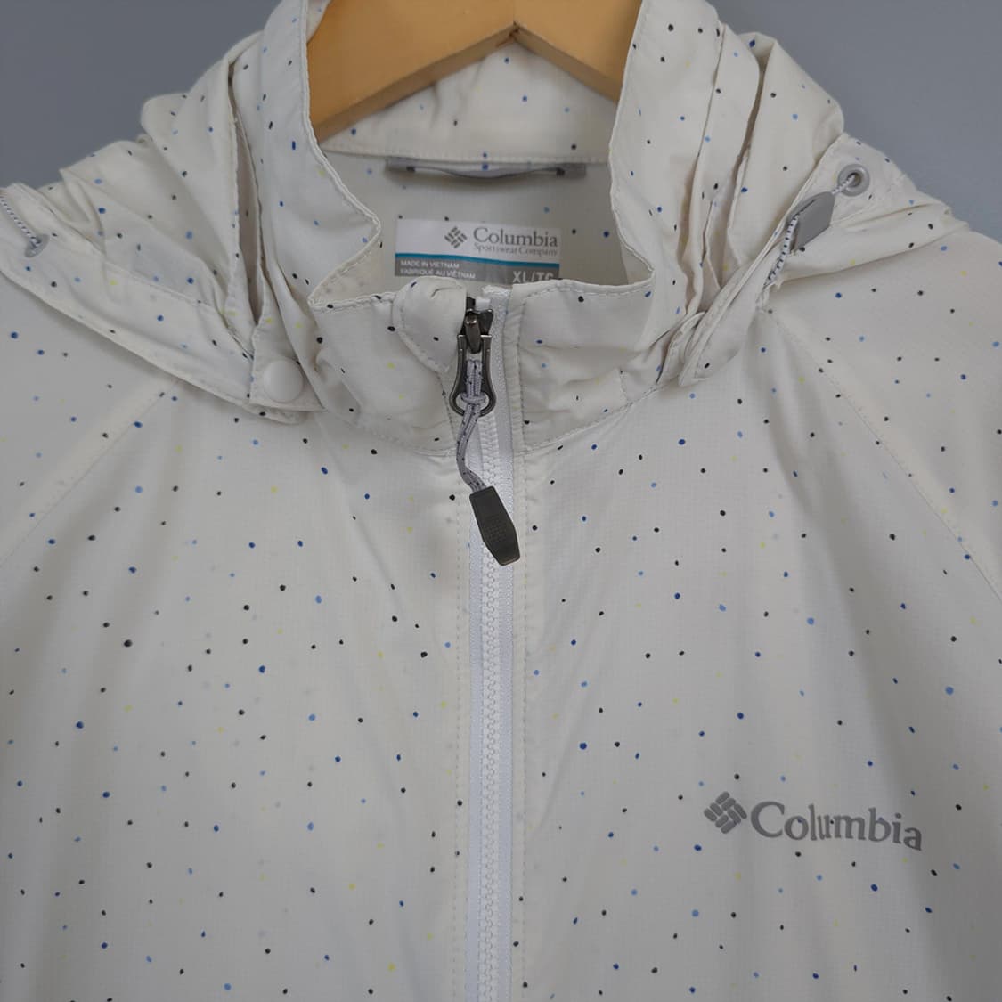 여성 컬럼비아 Columbia 도트 후드 바람막이 XL 상품이미지3