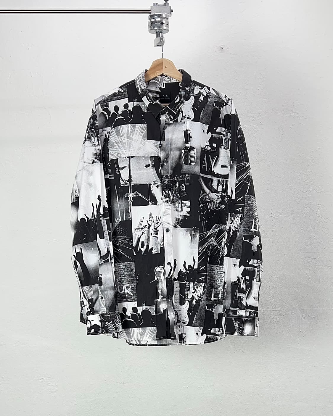 아르마니 익스체인지 메이드 인더 락 프린팅 코튼 셔츠 상품이미지1