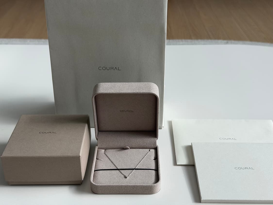 COURAL 14k 더블하트 목걸이 S 화이트골드 상품이미지1