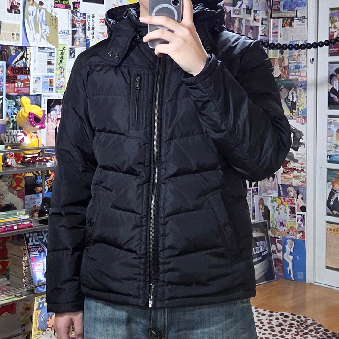 캘빈 클라인 빅 지퍼 포켓 블랙 덕다운 패딩 상품이미지1
