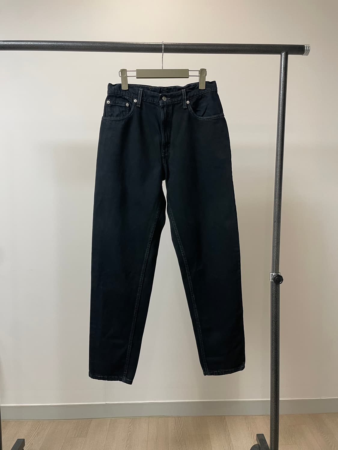 (M) 90s USA 리바이스550 테이퍼드핏 블랙진 데님팬츠 상품이미지2