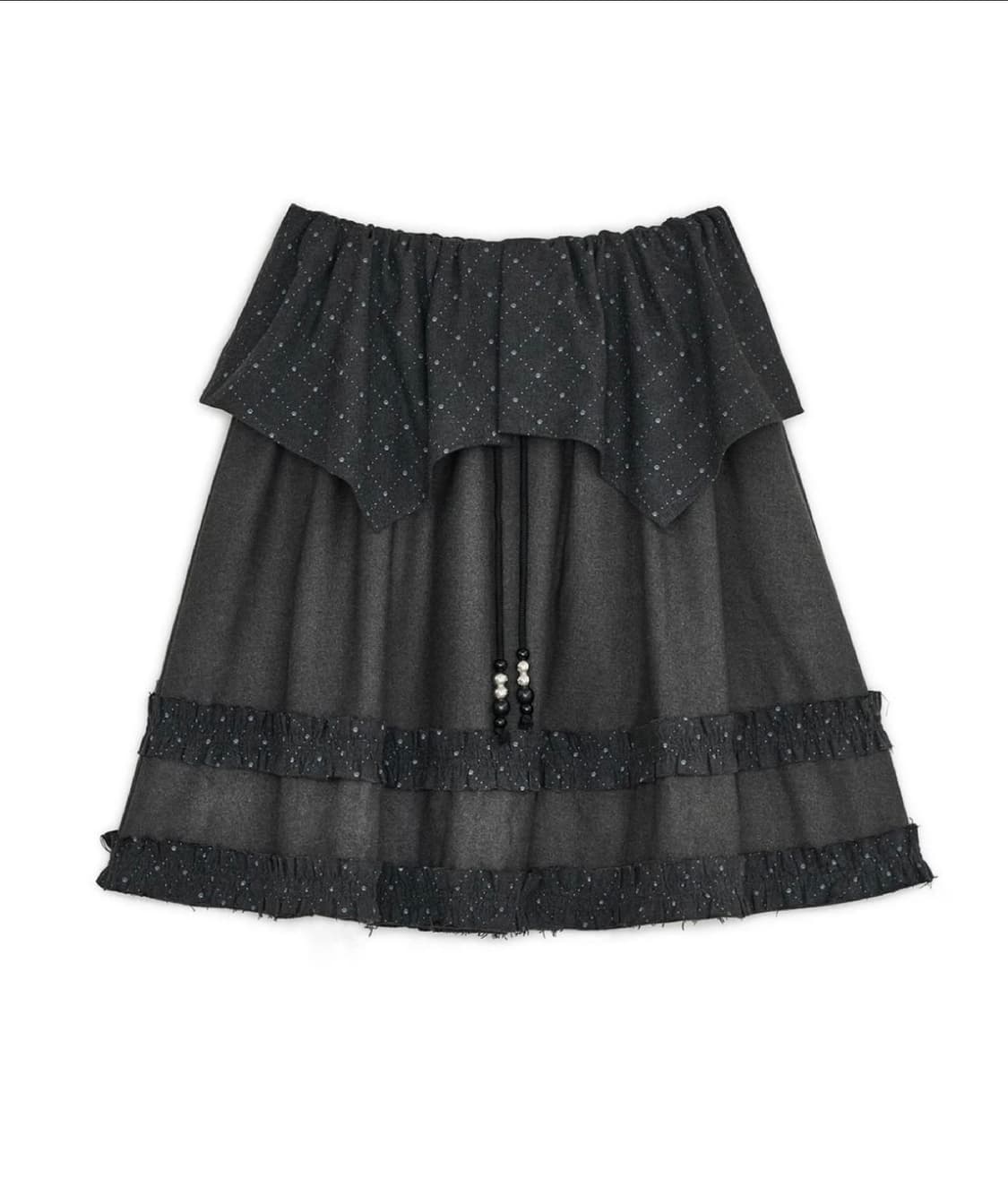 허그유어스킨 아가일 케이프 미디스커트 상품이미지1