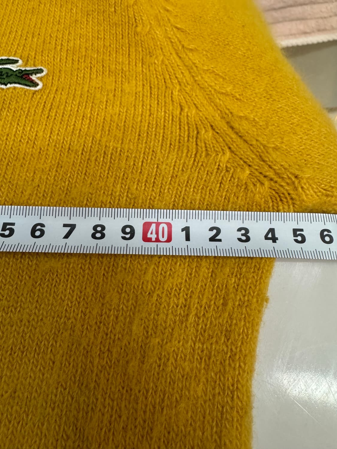 🧥 Lacoste 라코스테 헤어리 니트 스웨터 (머스타드 옐로우) 상품이미지7