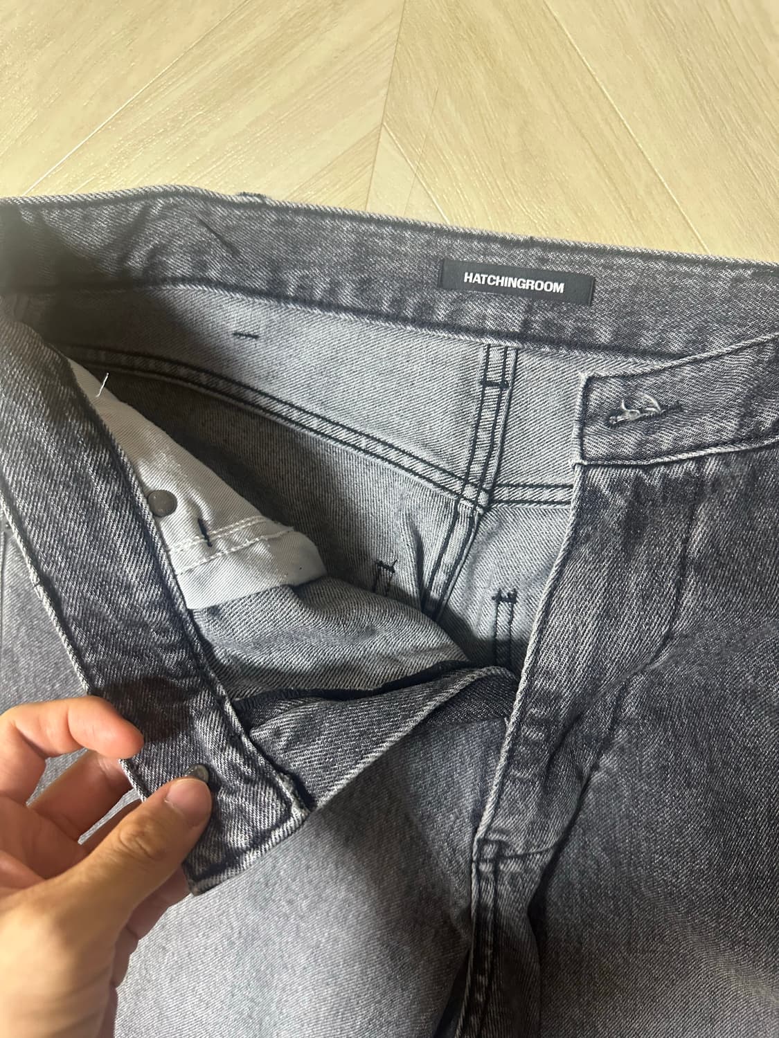 해칭룸와이드커브진 블랙 3사이즈 상품이미지5