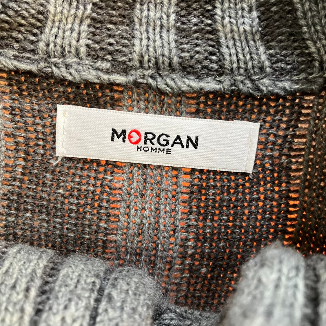 MORGAN 모르간 옴므 골지 패턴 폴라 니트가디건 상품이미지2