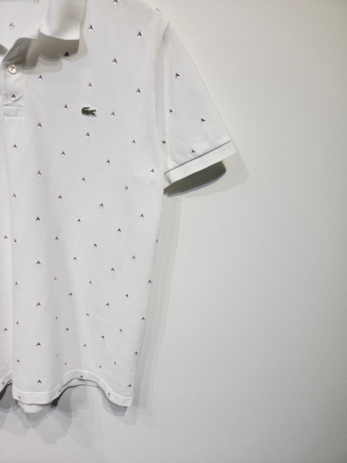 라코스테 화이트 미니 패턴 반팔 카라티 상품이미지5