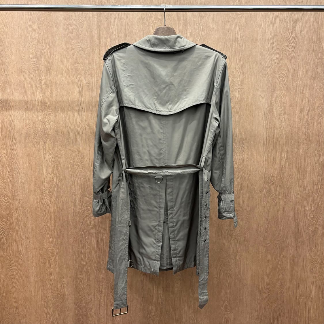 버버리 런던 트렌치 코트 안감 체크 라이닝 소매 허리 벨트 스트랩 브라운 상품이미지3