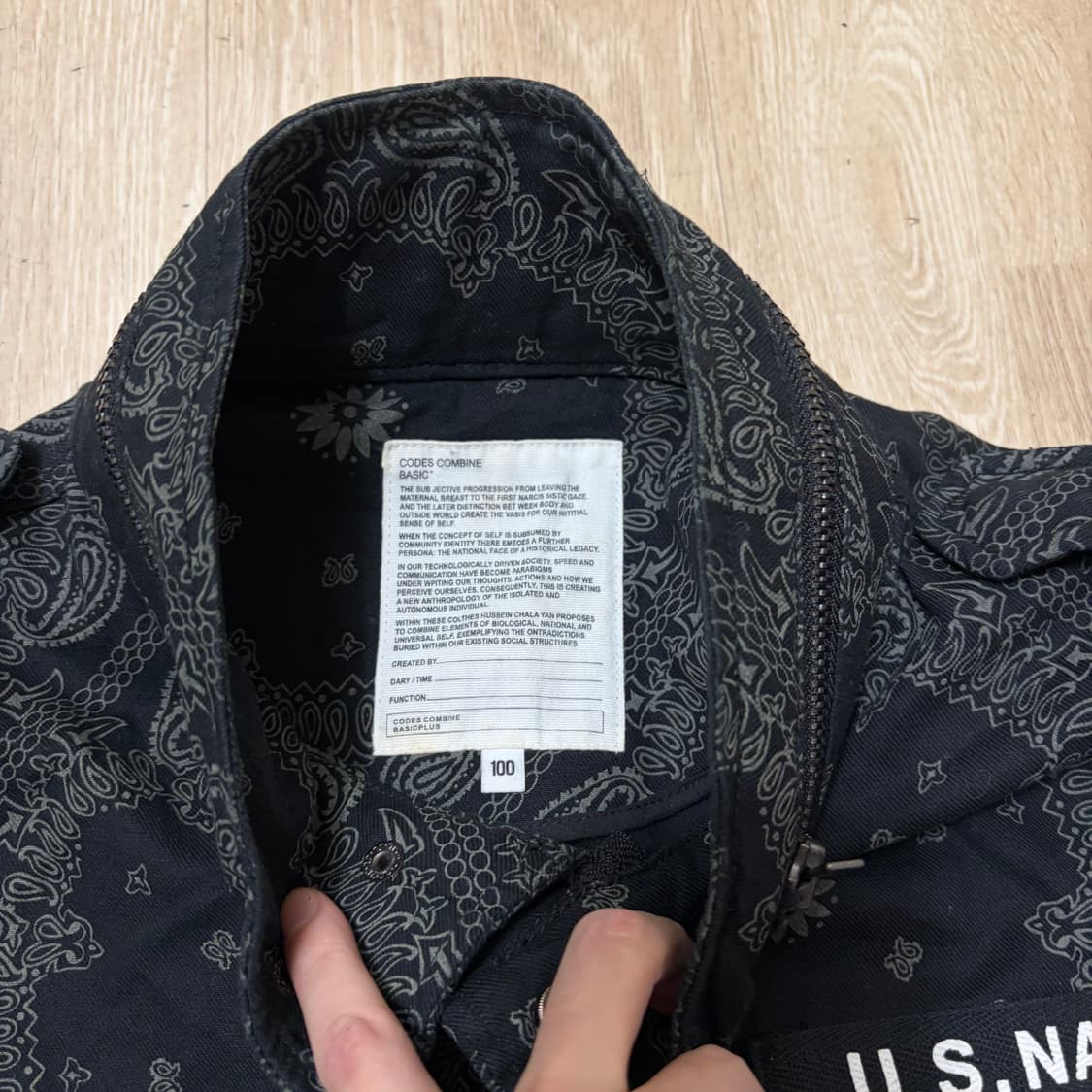 코데즈컴바인 페이즐리 포켓 M65 야상 자켓 L/100  상품이미지6