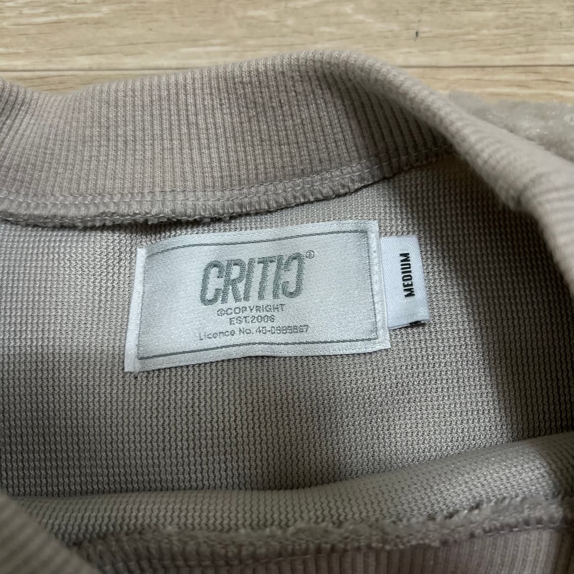 크리틱 남여공용 와펜 웜업 뽀글이 맨투맨 티셔츠 [베이지] M/95 상품이미지5