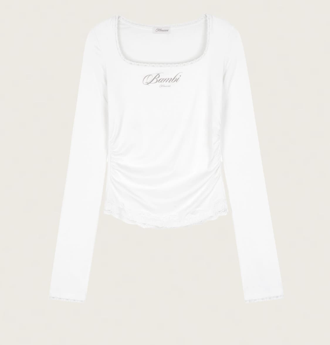 [새상품] 클리시어 퓨어 밤비 레이스 탑 화이트 상품이미지1