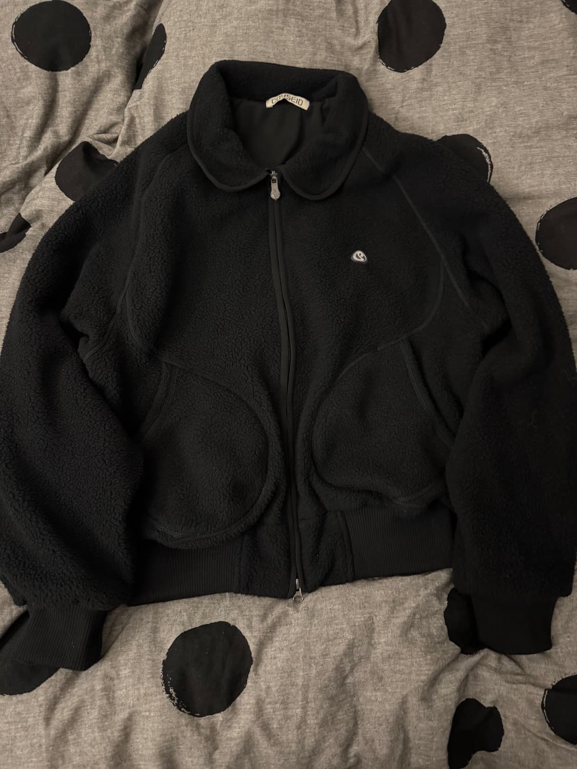 코이세이오 라운드 카라 플리스 자켓 블랙 상품이미지3