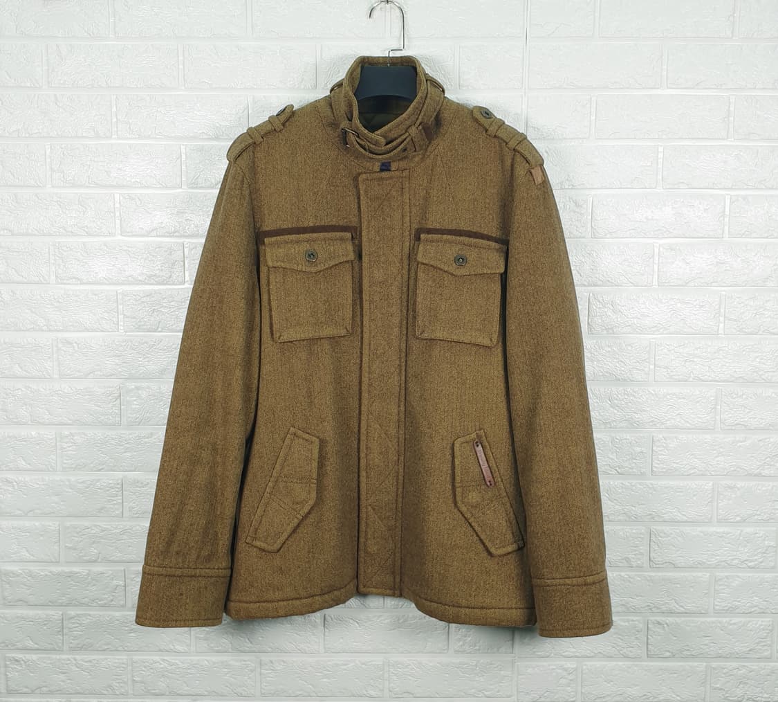 [100]써스데이아일랜드 헤링본 울 코트 상품이미지1