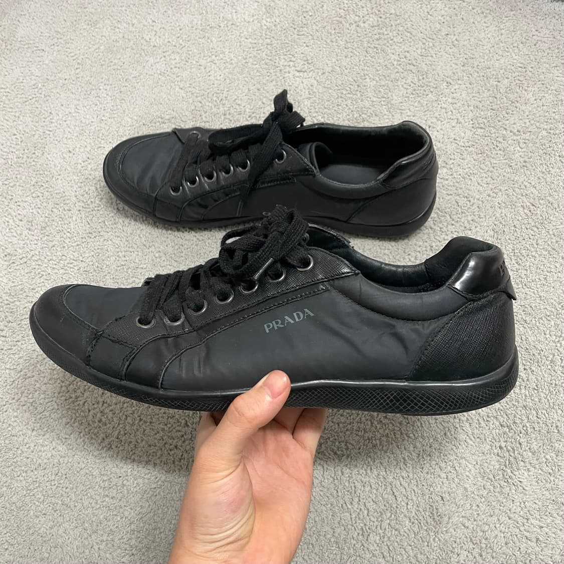 285) 프라다 스포츠 레더 나일론 트레이너 스니커즈 상품이미지2