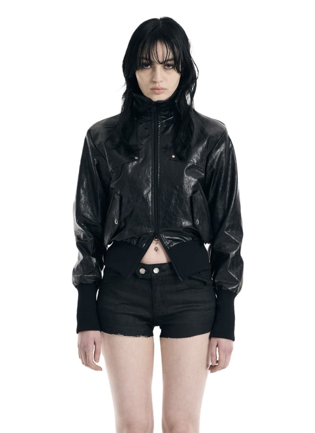 보헤미안서울 보헴서 리벳 포인트 밴딩 점퍼 레더 자켓 상품이미지1