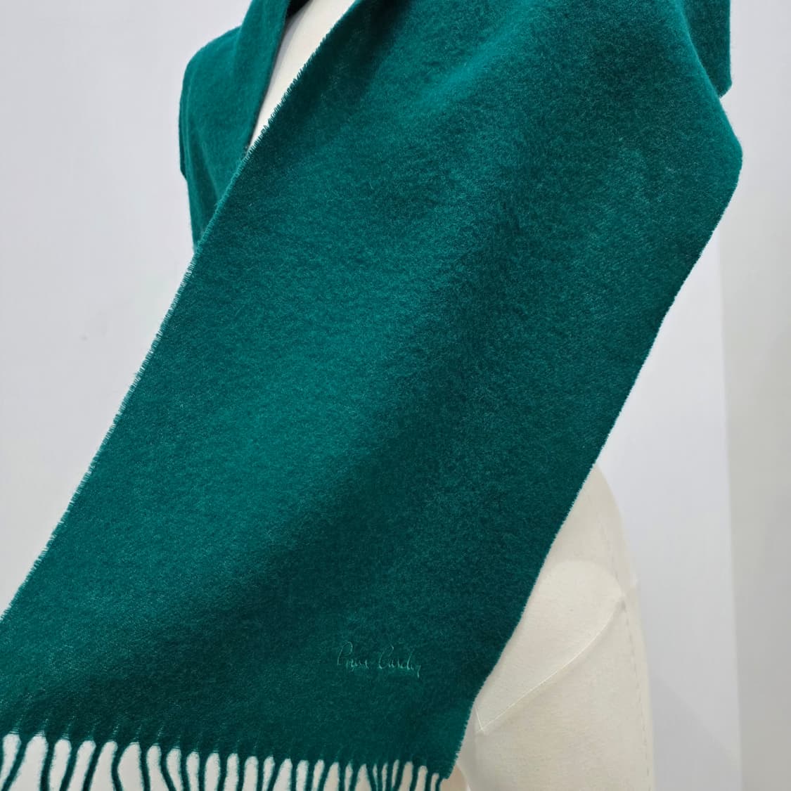 피에르가르뎅 100% 퓨어 램스 울 청록색 머플러 상품이미지6