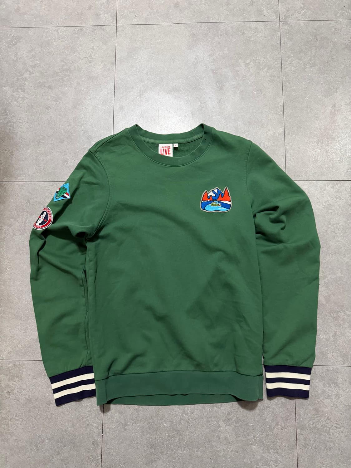 라코스테  그린컬러  로고 패치 스웻셔츠  95 size   상품이미지1