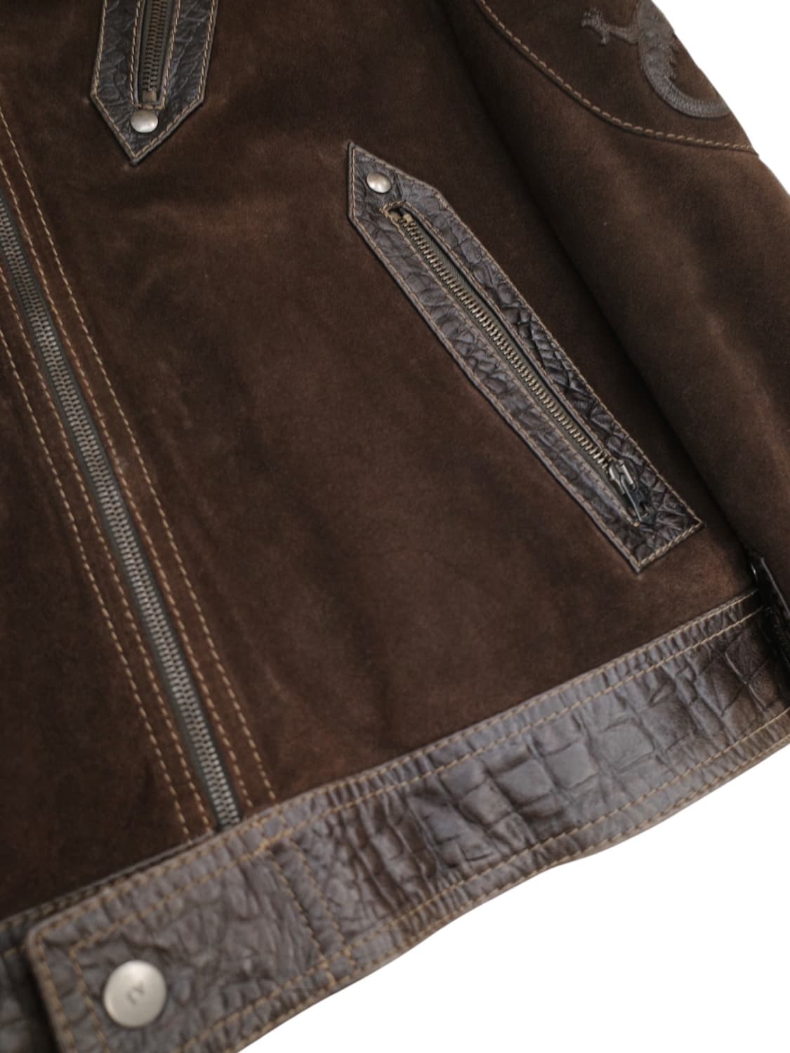 00‘s 알마니 진스 드래곤 레더 자켓 상품이미지4