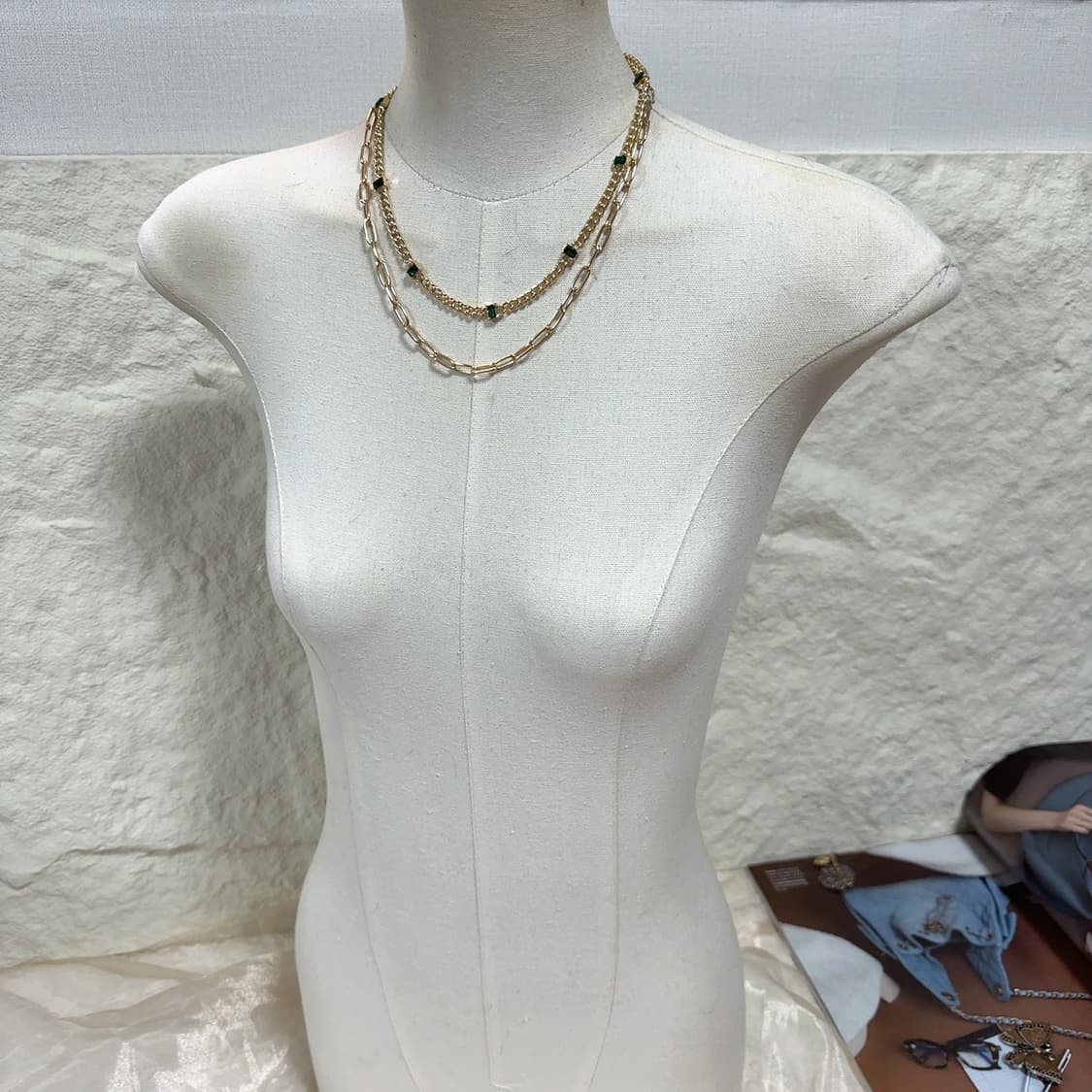 빈티지 중세 오리엔탈 쿠바체인 레이어드 목걸이 상품이미지1