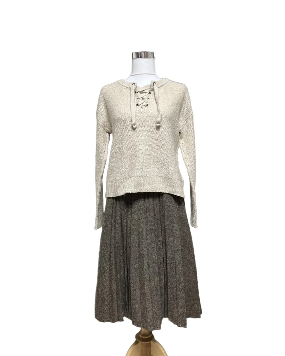 Ivory lace up knit 상품이미지6