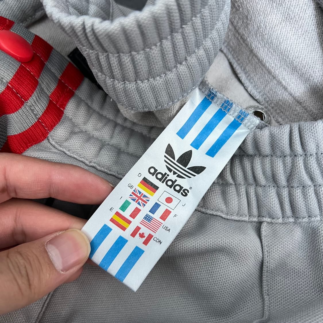 아디다스 레드 삼선 사이드 스냅버클 와이드 트랙팬츠 상품이미지8