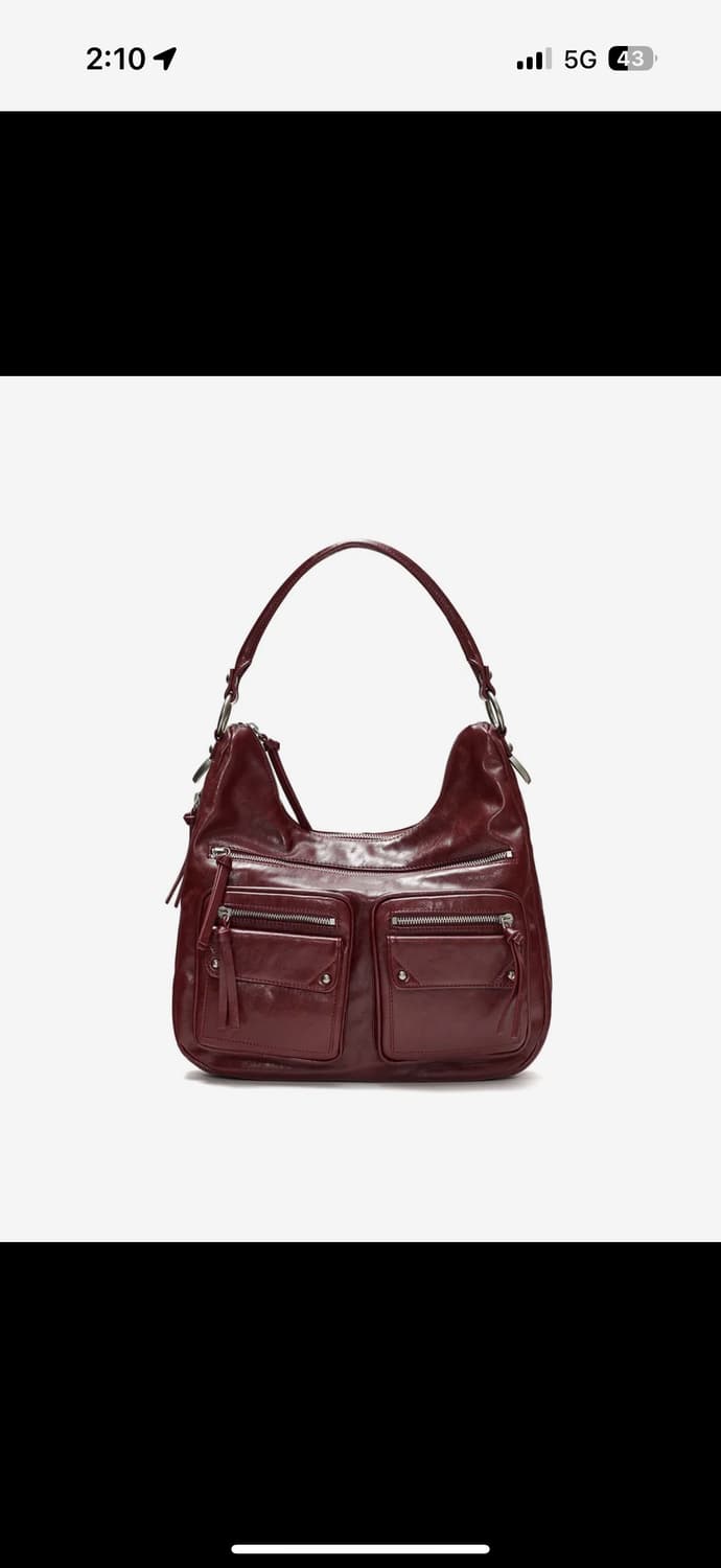 썬번프로젝트 더블 포켓 숄더백 버건디 상품이미지1