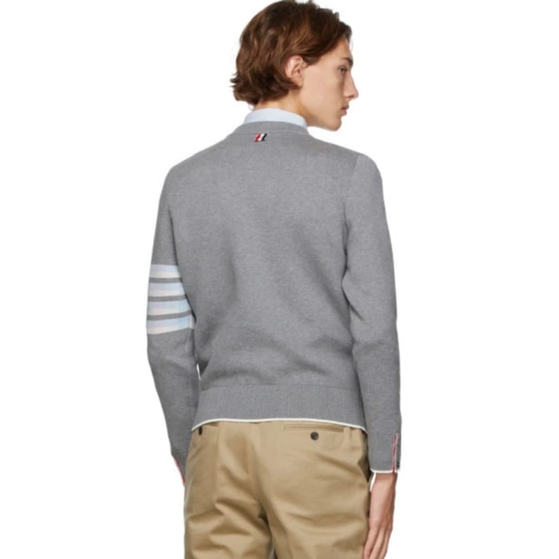 [S+급/4] 톰브라운 사선완장 헥터 니트 그레이 백화점판 상품이미지8