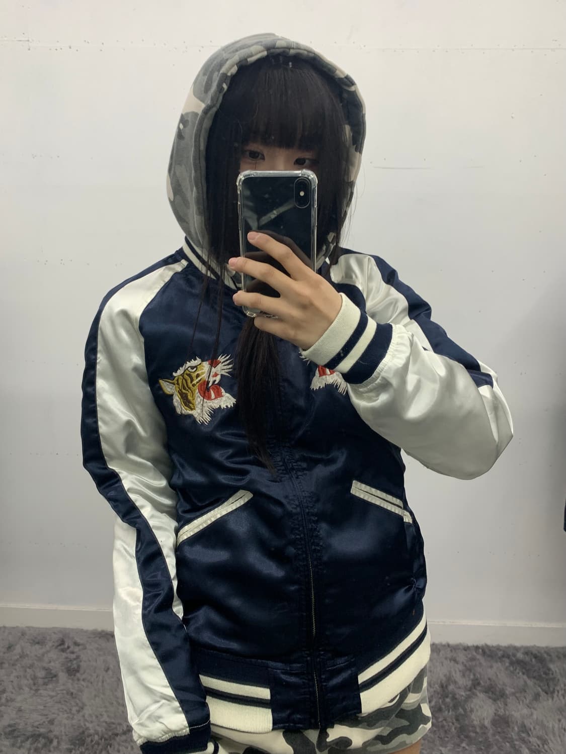 재패니즈 리버시블 네이비 스카쟌 상품이미지1