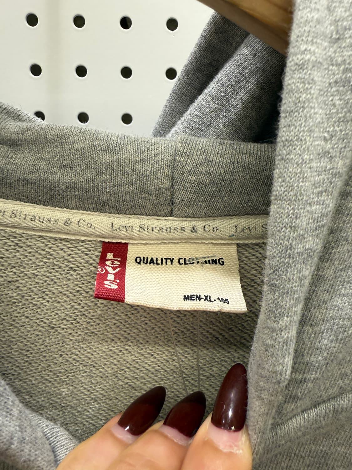 리바이스 백로고 그레이 후드집업 U1632 상품이미지5