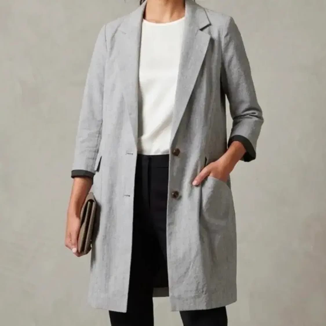 마쥬 그레이 린넨 자켓 상품이미지1