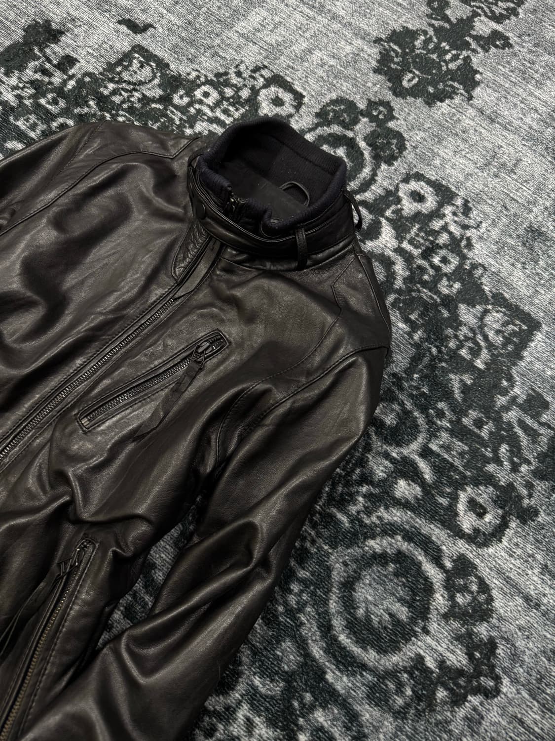 House of blues high neck leather jacket 상품이미지3