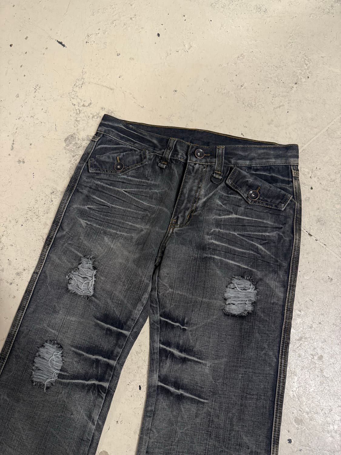 Crack washing damage boots cut pants 상품이미지2