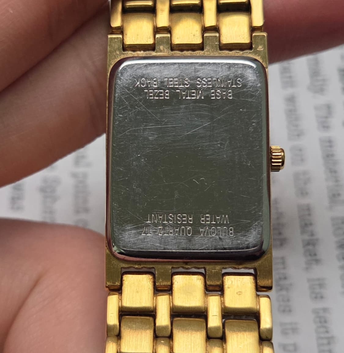빈티지 부로바 사각탱크형 4P 린넨다이얼 올금장 쿼츠 브레이슬릿 ver. 상품이미지7